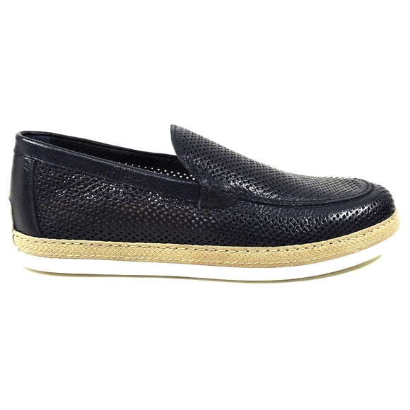 PRINCIPE DI BOLOGNA 🇮🇹 MEN'S BLUE SOFT LEAHER SUMMER FLAT LOAFERS - Picture 4 of 7